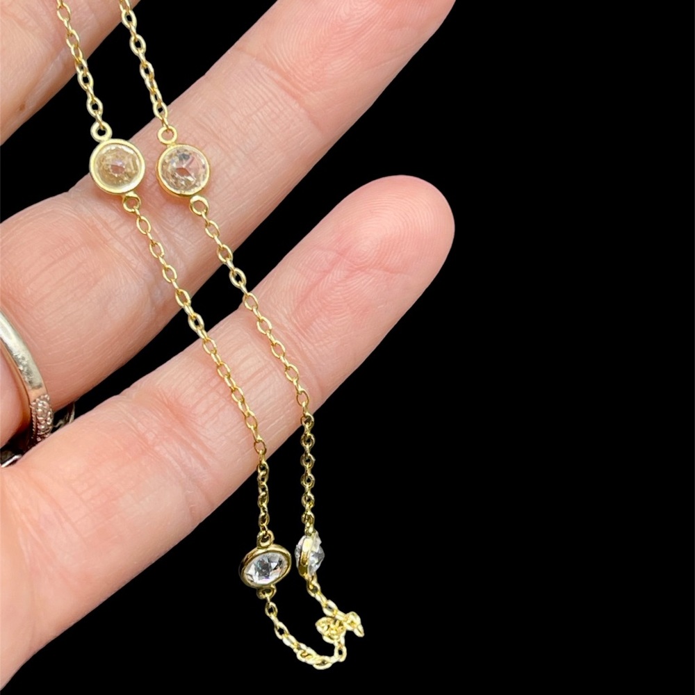 14kt gold and cz anklet or bracelet